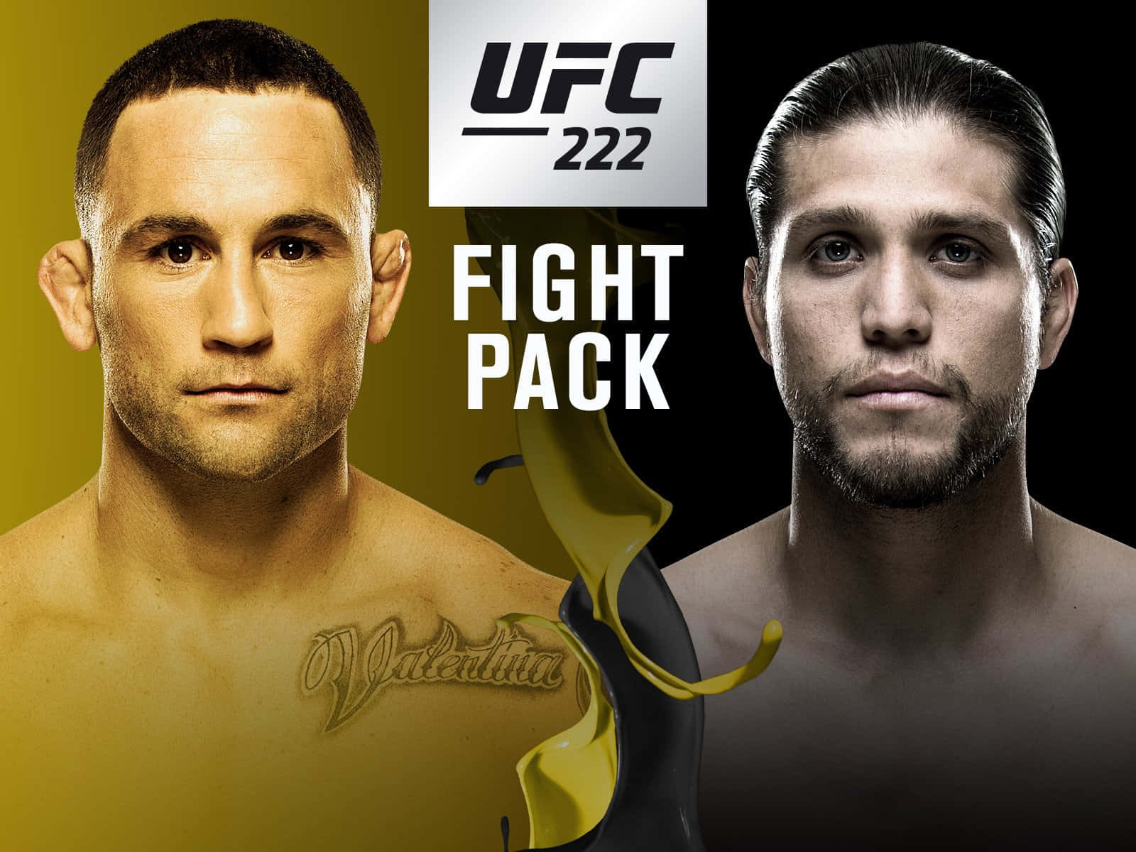 UFC 桌布 壁紙 — 兩位激烈的UFC拳手在對比的黃色和黑色背景前，以嚴肅的表情直視前方。