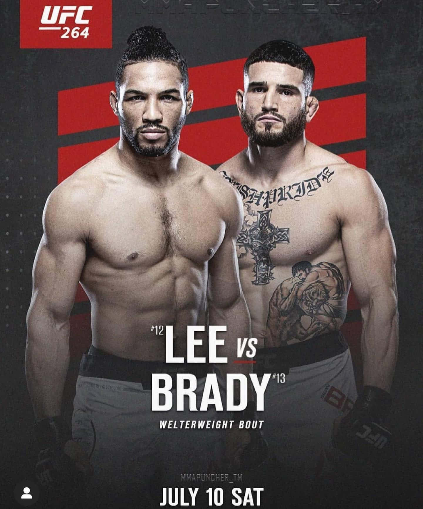 MMA 桌布 壁紙 — 兩位肌肉發達的UFC拳手在鮮明的紅黑背景下凝視鏡頭。
