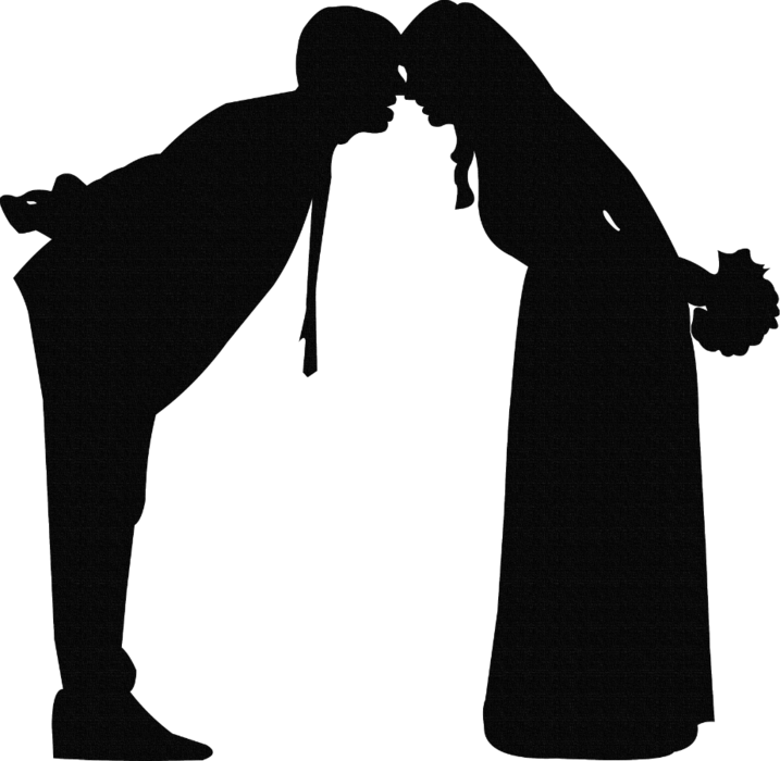 Marriage Clipart 桌布 壁紙 — 兩個人的剪影在黑暗背景下溫柔相擁。