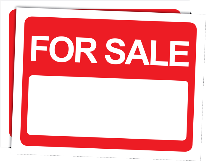 Sales 桌布 壁紙 — 兩個大膽的紅色出售標誌，帶有白色文字和空白空間，以傾斜角度堆疊。