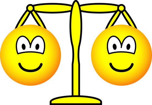 Scales 桌布 壁紙 — 兩個快樂的黃色笑臉在黑色背景上平衡在一個簡單的黃色天秤上。