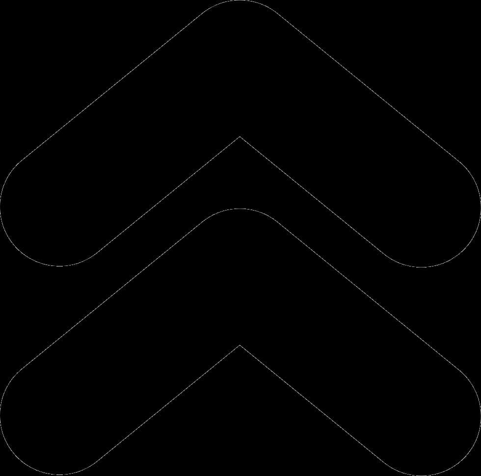 Arrow 桌布 壁紙 — 兩個極簡白色向上箭頭，黑色背景，邊緣柔和圓潤。