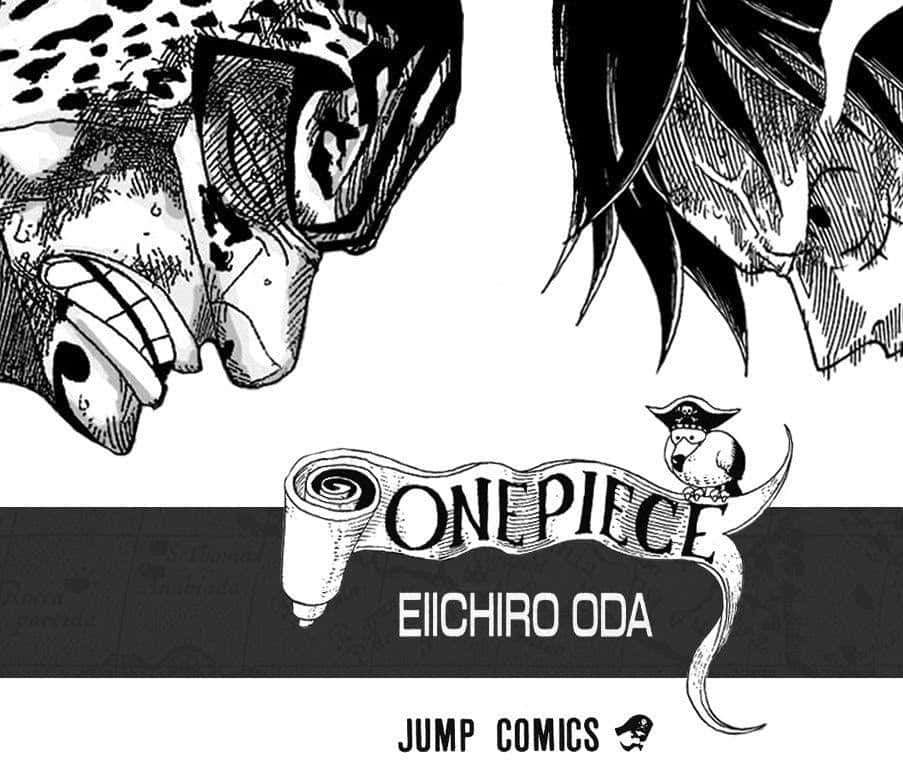 Rob Lucci 桌布 壁紙 — 兩個激烈的漫畫角色在一個戲劇性的黑白面板中對峙，下方有One Piece標誌。
