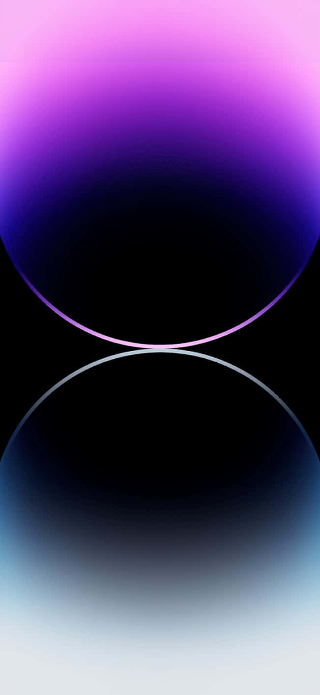 兩個發光漸變球體漂浮在太空中，一個紫色，一個藍色 — iOS 14 GIF 壁紙