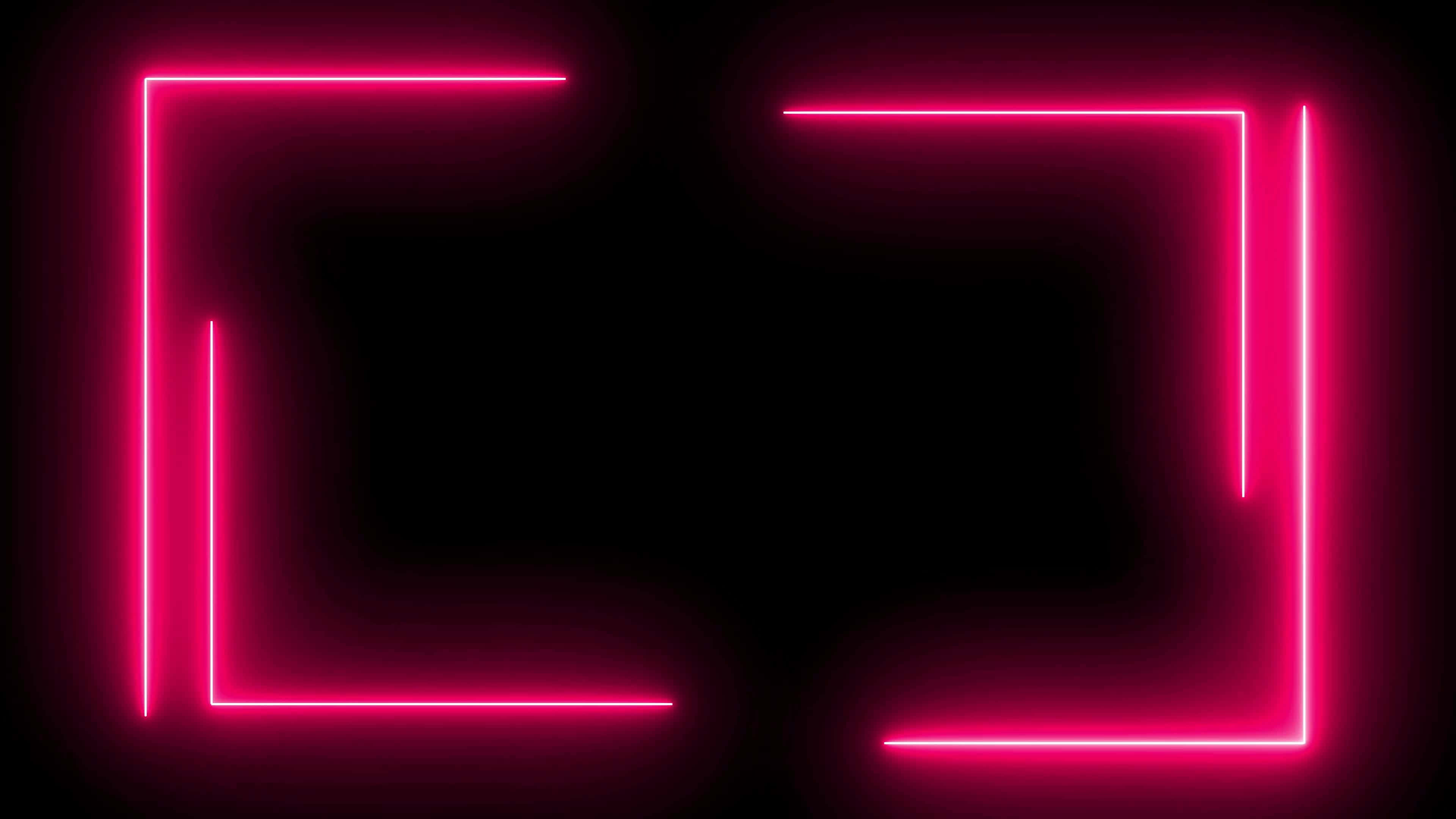 Neon Pink 桌布 壁紙 — 兩個發光的粉紅色霓虹燈長方形漂浮在黑色背景上，帶有柔和的光暈。