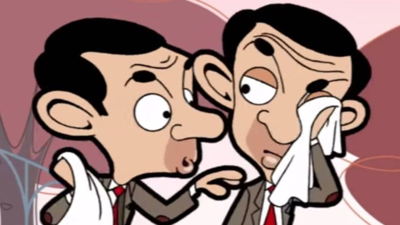 Funny Cartoon 桌布 壁紙 — 兩個穿著西裝的卡通男人，一個在陰謀地低語，另一個用手帕擦眼睛。