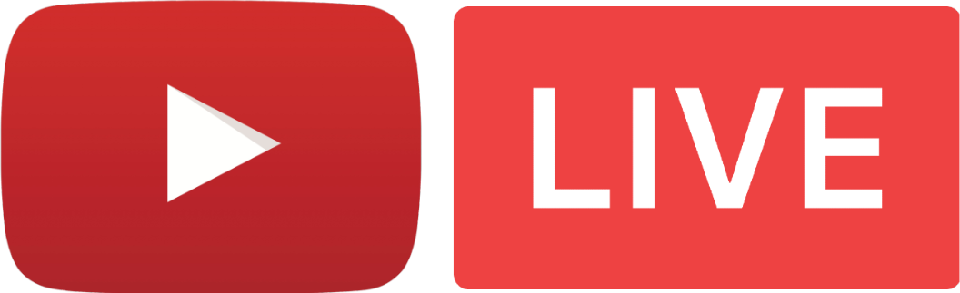 YouTube Live 桌布 壁紙 — 兩個紅色 YouTube Live 按鈕，帶有白色播放圖示和文字，背景為純色。
