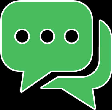 WhatsApp 桌布 壁紙 — 兩個綠色對話氣泡，每個氣泡有三個點，漂浮在黑色背景上。