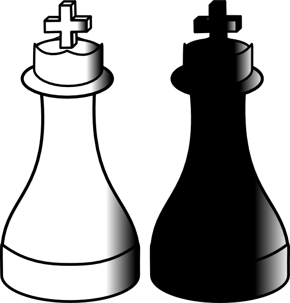 西洋棋 桌布 壁紙 — 兩個西洋棋國王，一個白色一個黑色，在純色背景上並排站立，形成鮮明對比。