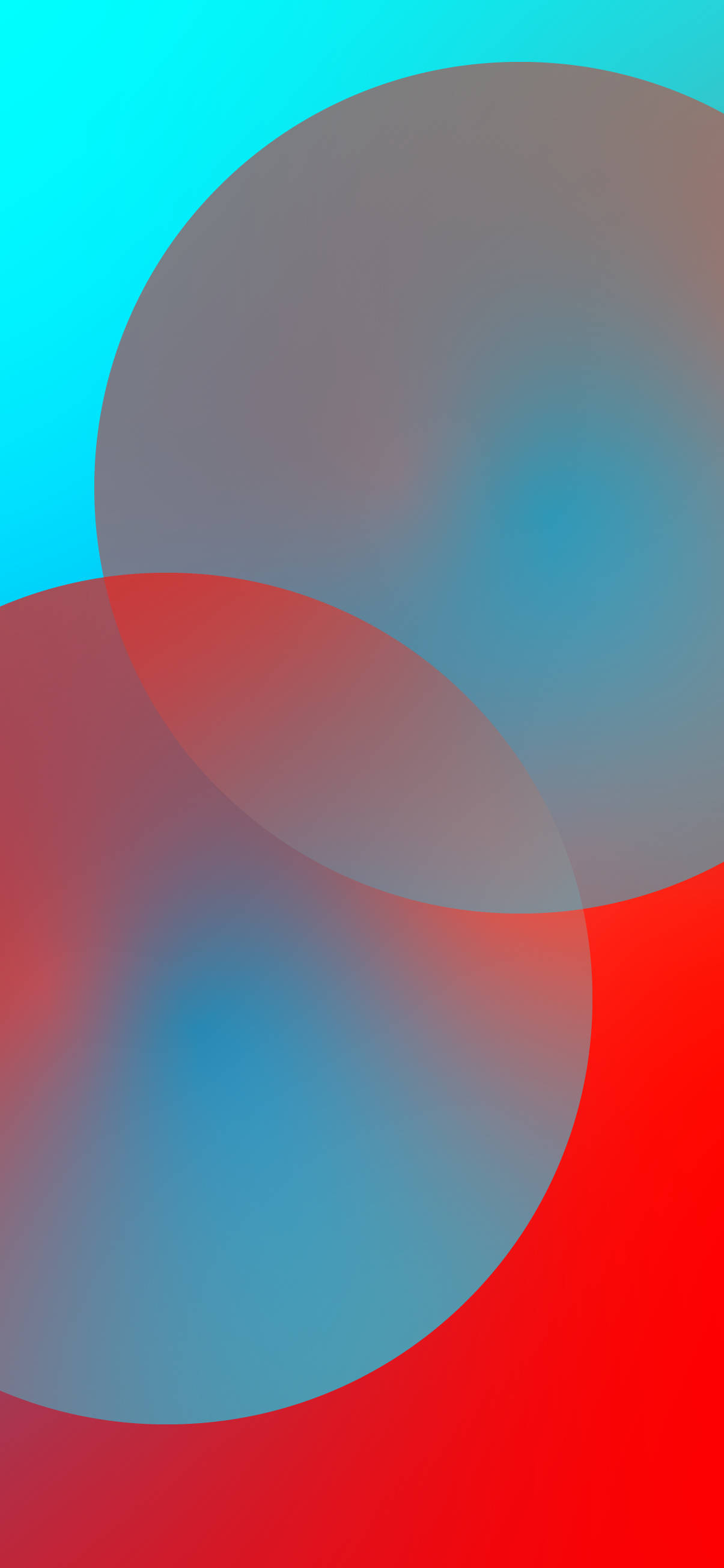 抽象 iPhone 壁紙 桌布 壁紙 — 兩個重疊的半透明圓圈在鮮豔的背景上混合紅色和藍色漸變。