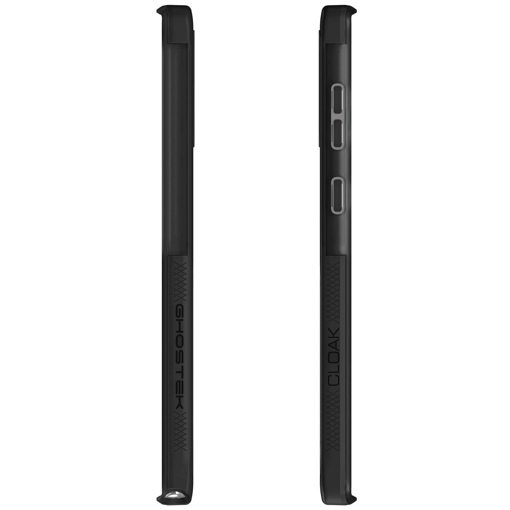 Note 10 桌布 壁紙 — 兩個黑色 Ghostek Cloak 手機殼並排顯示在白色背景上。