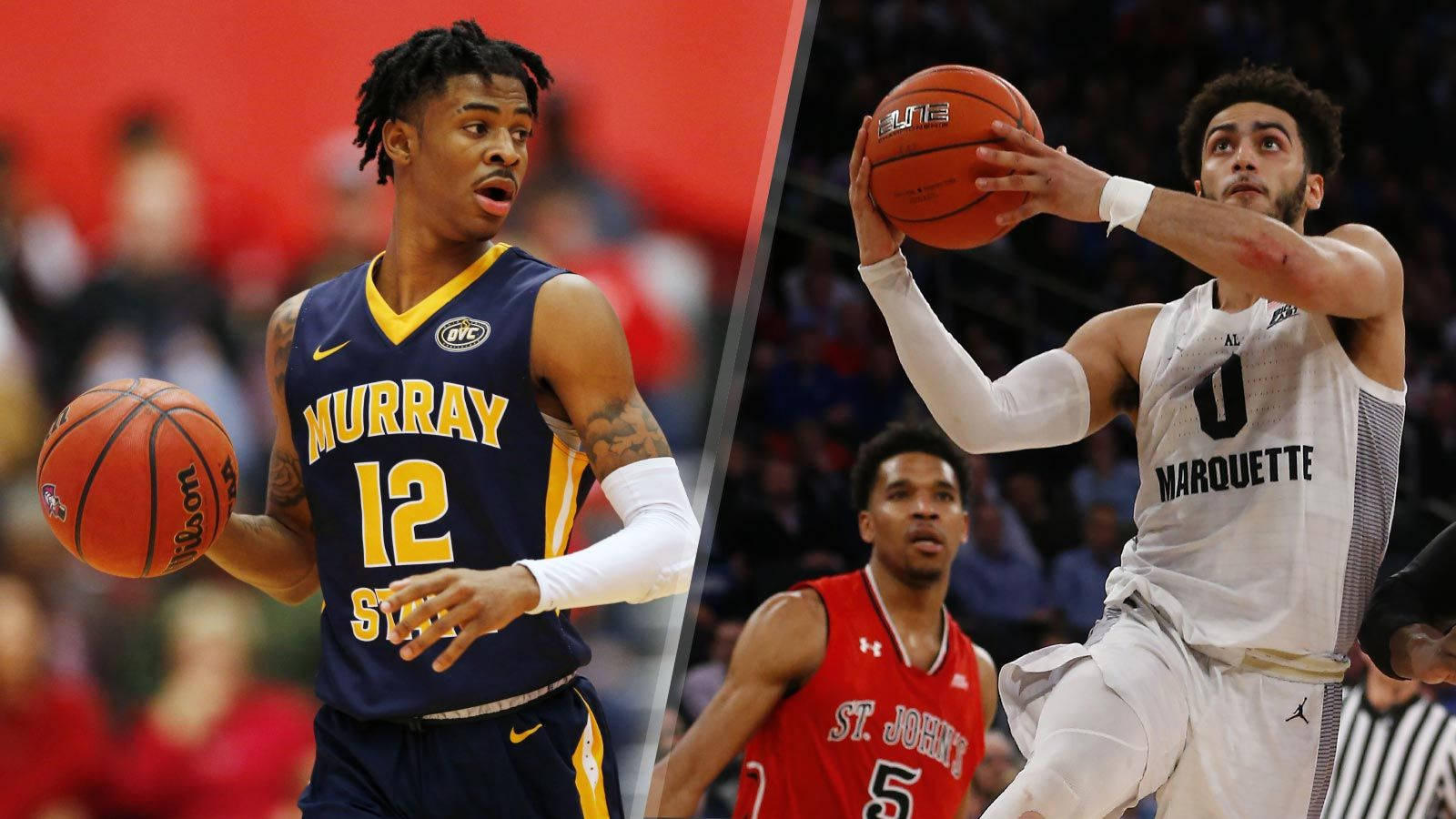 兩名大學籃球運動員在比賽中，一名運球，一名投籃 — Ja Morant 動圖 壁紙
