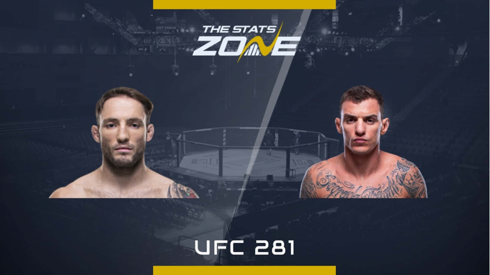 運動 桌布 壁紙 — 兩名肌肉發達的UFC拳手在昏暗的八角籠背景下，專注地凝視著鏡頭。