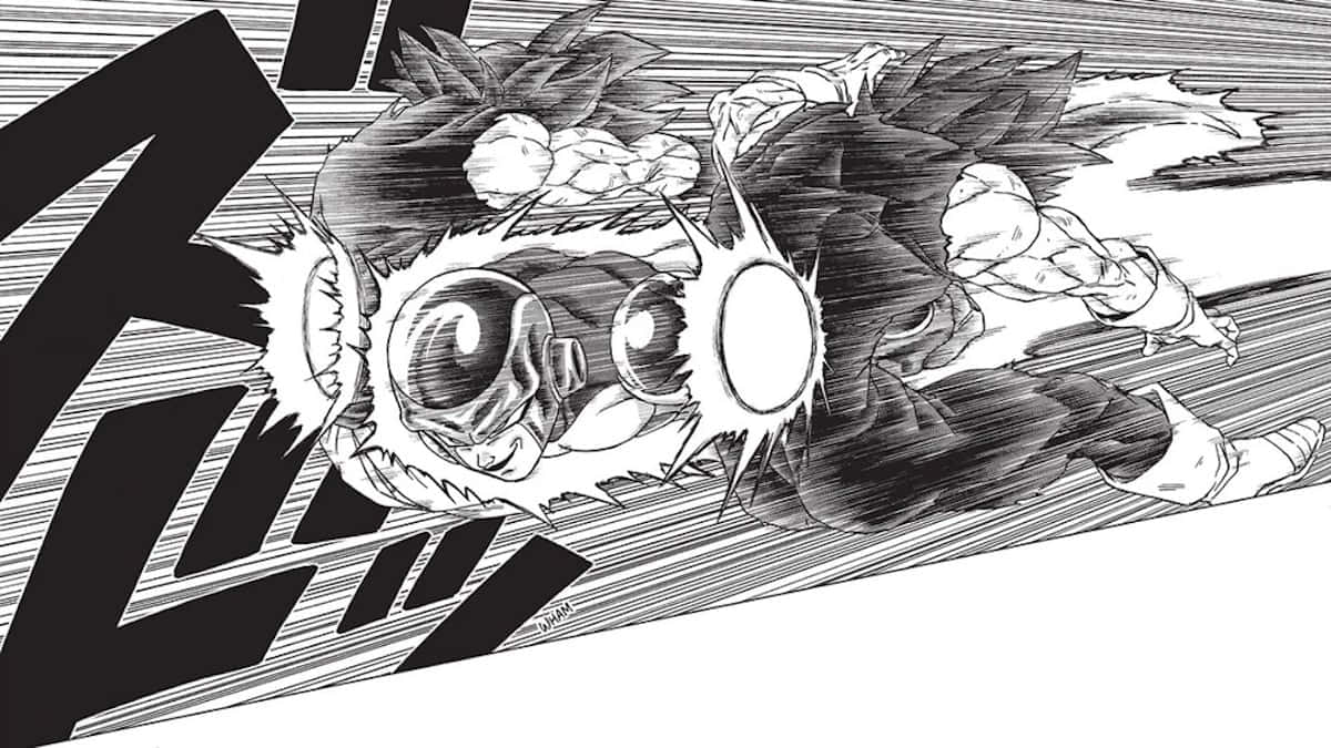 Vegeta And Frieza 桌布 壁紙 — 兩名肌肉發達的動漫戰士在動態黑白漫畫面板中碰撞，帶有速度線和衝擊爆發。