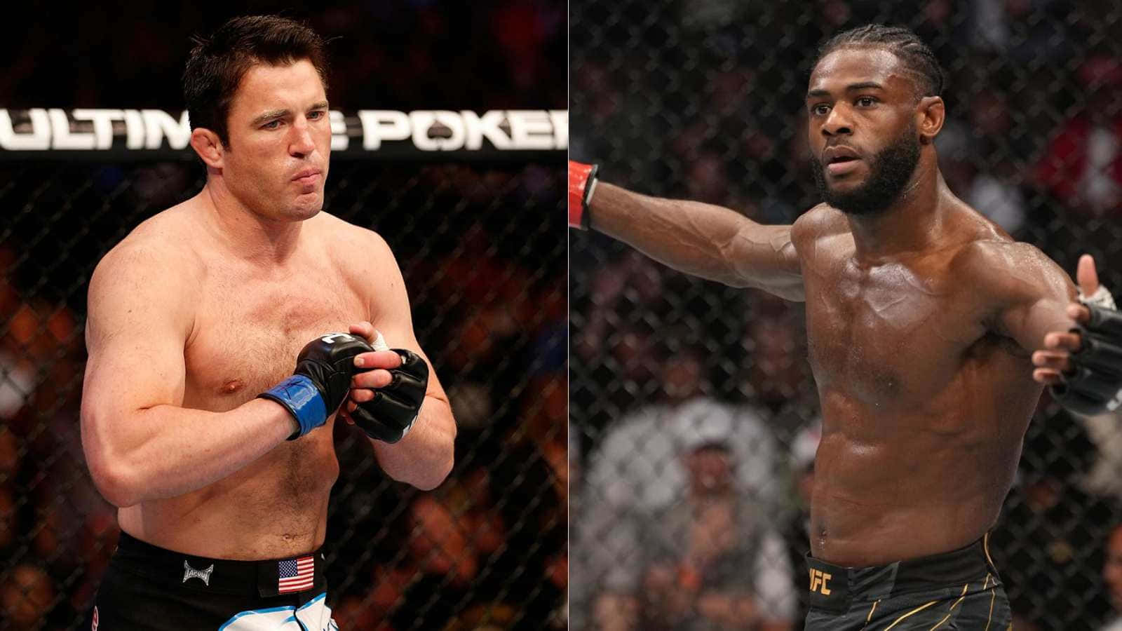Celebrity 桌布 壁紙 — 兩名肌肉發達的男性MMA拳手在八角籠內擺出戰鬥姿勢，背景是模糊的人群。