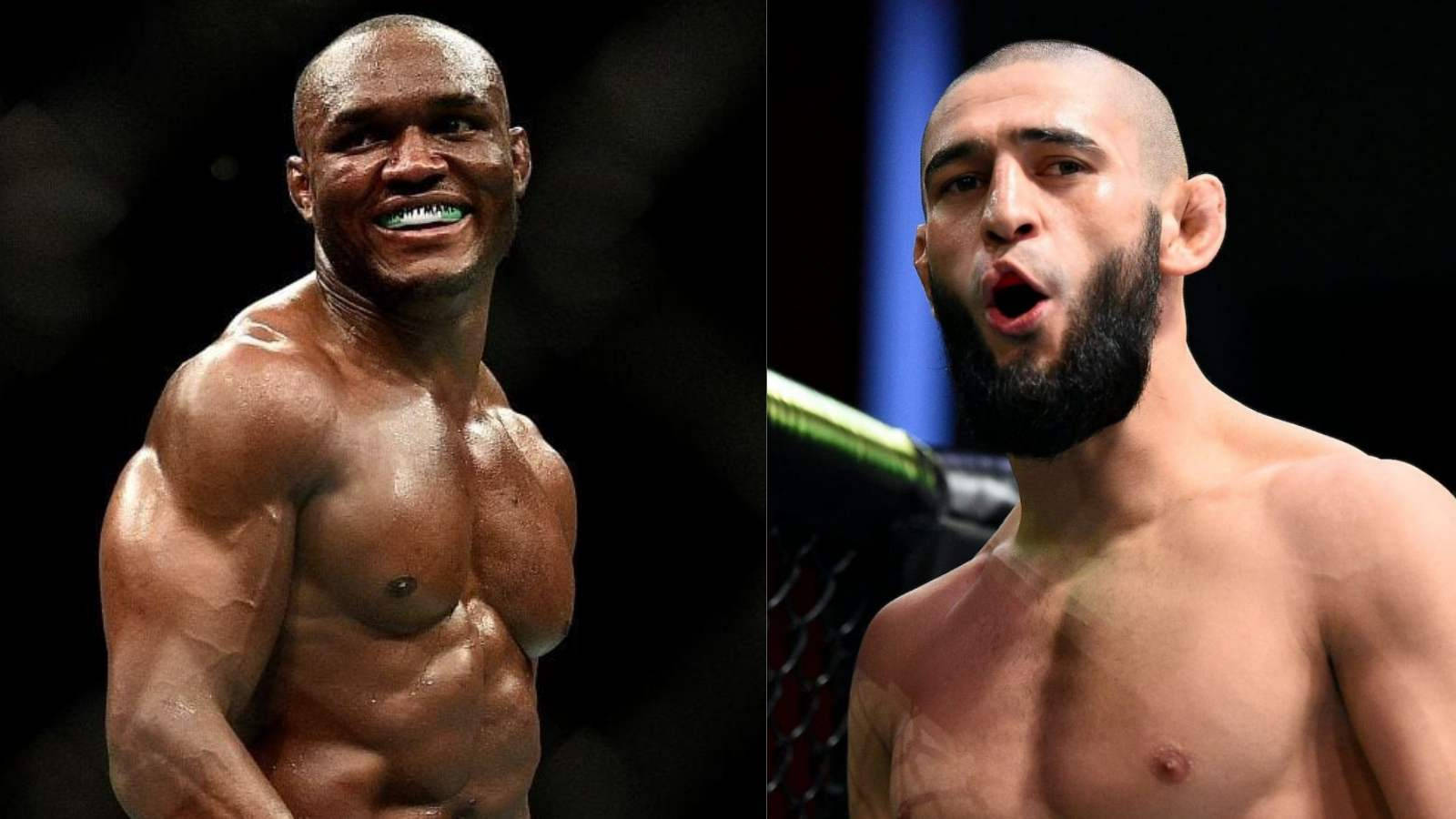 MMA 桌布 壁紙 — 兩名肌肉發達的男性拳手在籠中，一人咧嘴大笑，另一人張嘴用力。