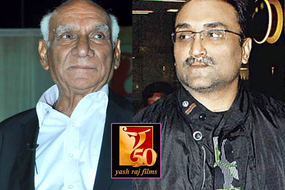 電影動圖 桌布 壁紙 — 兩名身穿正裝的男子並肩站立，中間是 Yash Raj Films 50 週年紀念標誌。