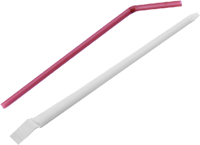 straw 桌布 壁紙 — 兩根塑膠吸管，一支粉紅色一支白色，在純黑色背景上對角交叉。