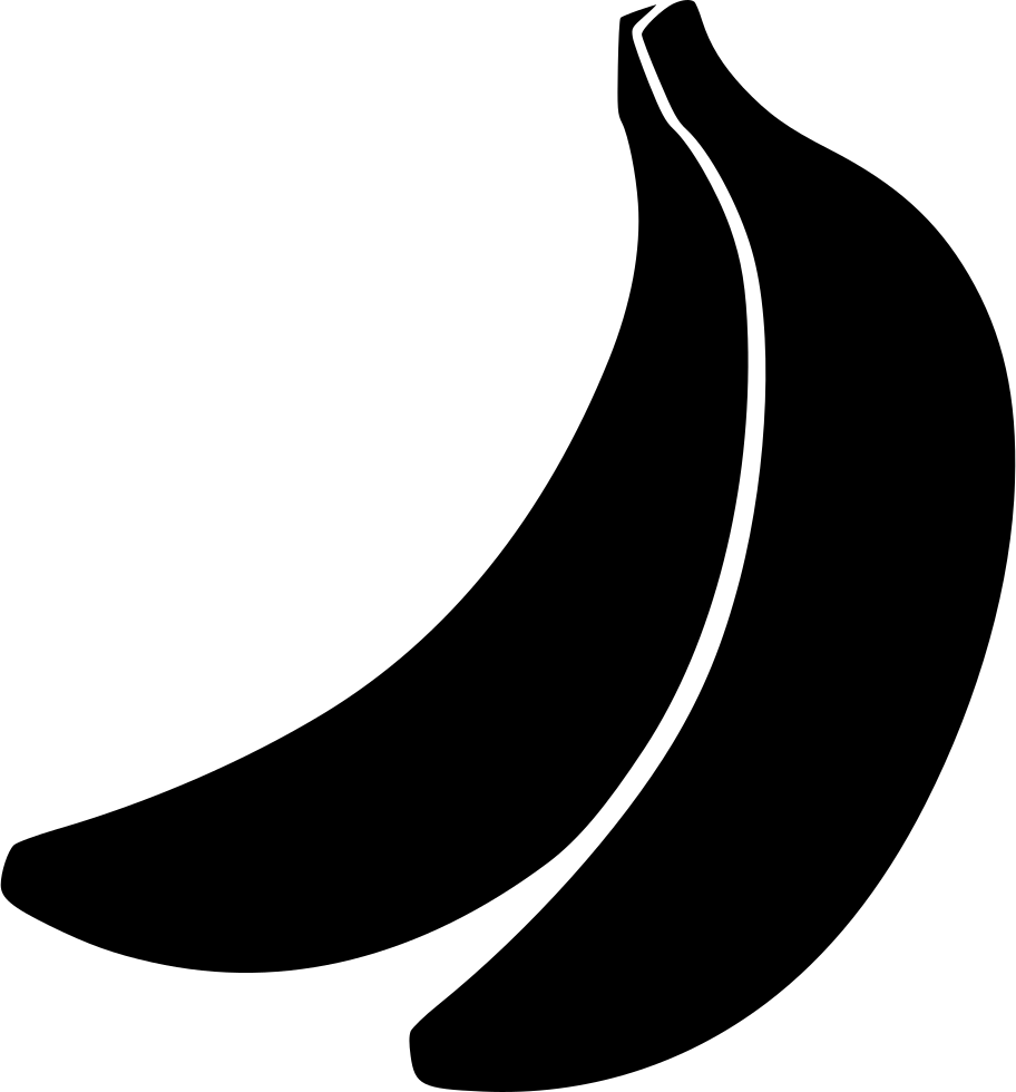 Plantain 桌布 壁紙 — 兩條黑色香蕉帶有白色輪廓，在純白背景上優雅彎曲。