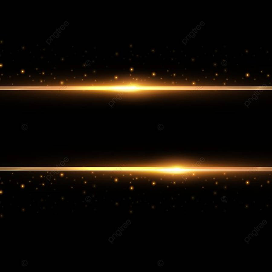 YouTube Banner 桌布 壁紙 — 兩道發光的金色光束劃過佈滿閃爍粒子的黑色虛空。