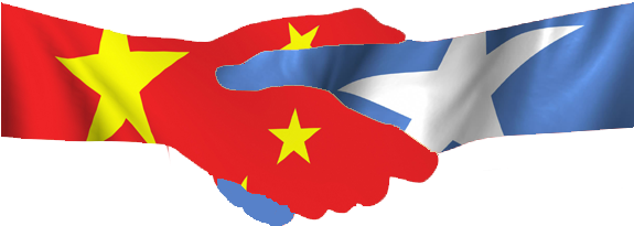 非洲 桌布 壁紙 — 兩隻手分別呈現越南和蘇格蘭國旗的形狀，在黑色背景前進行象徵性的握手。