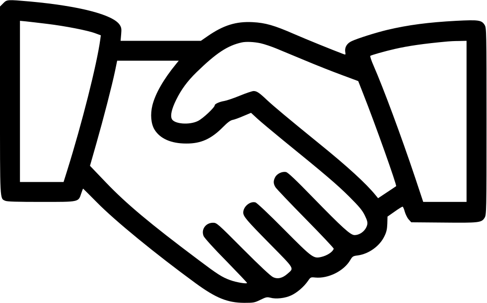 Teamwork 桌布 壁紙 — 兩隻手在純白色背景上緊緊握手的粗黑輪廓。