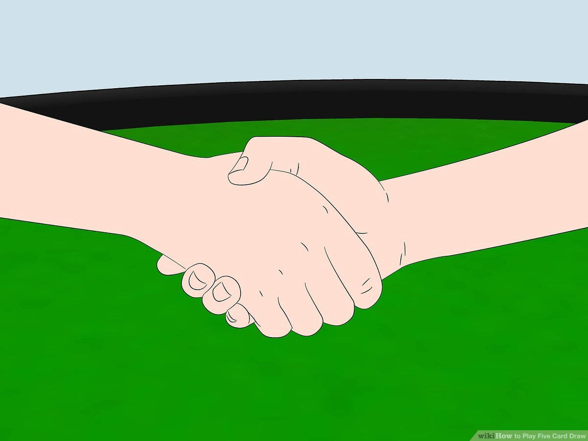 online 桌布 壁紙 — 兩隻手在綠色和淺藍色分割的背景前緊握握手。
