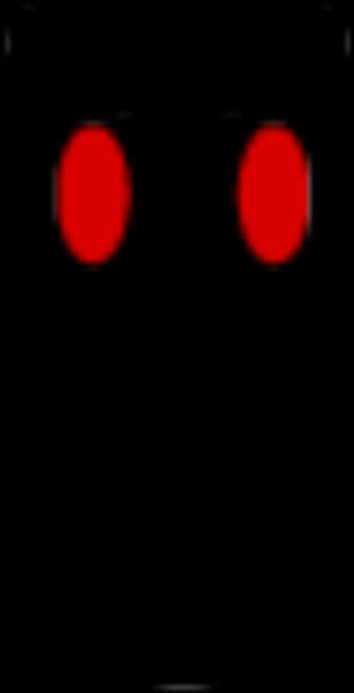 Roblox Face 桌布 壁紙 — 兩隻發光的紅色橢圓形眼睛從絕對黑暗中凝視，營造出詭異而令人不安的存在感。