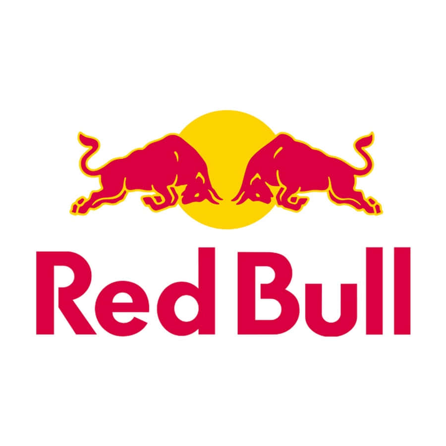 Red Bull 桌布 壁紙 — 兩頭紅牛在黃色太陽前互相衝撞，下方有粗體紅色文字。