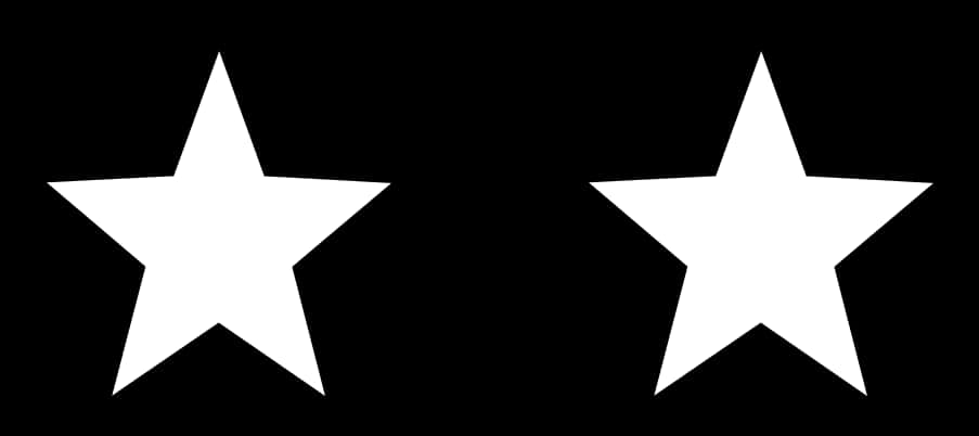 Stars 桌布 壁紙 — 兩顆純白色五角星對稱地漂浮在純黑色背景上。