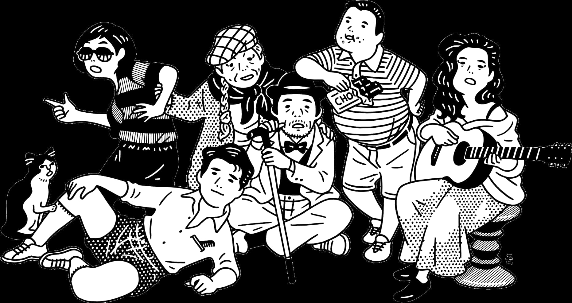 六人行經典角色插畫 壁紙