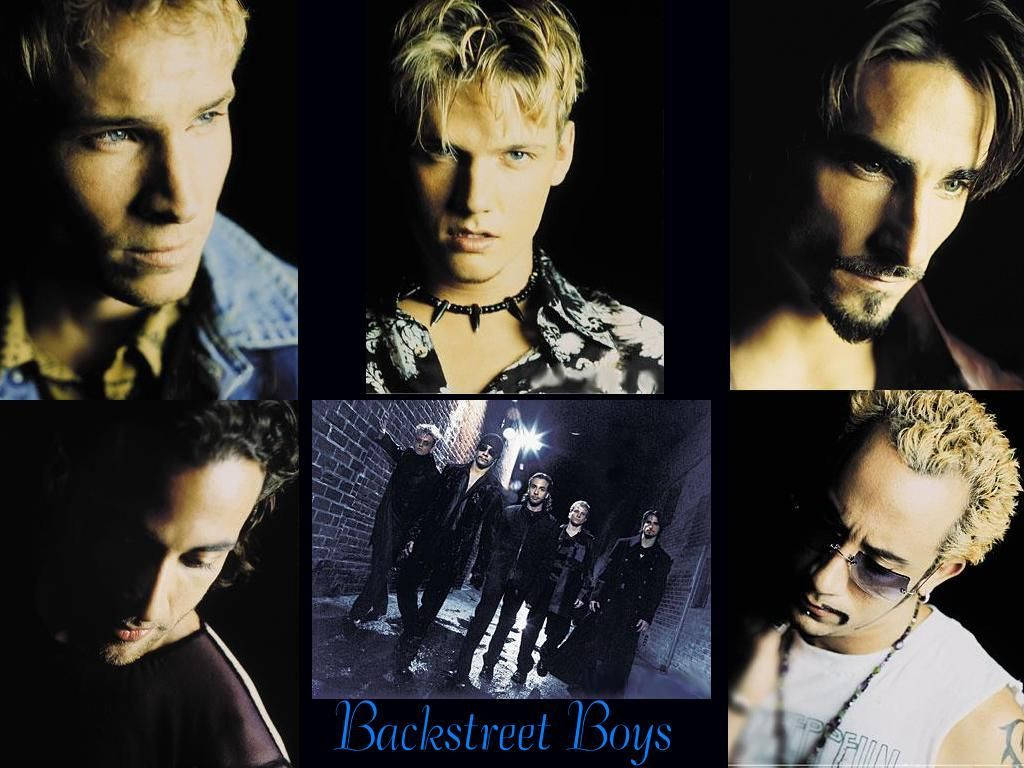 Backstreet 桌布 壁紙 — 六張 Backstreet Boys 成員的戲劇性特寫肖像，光線強烈，背景陰暗。