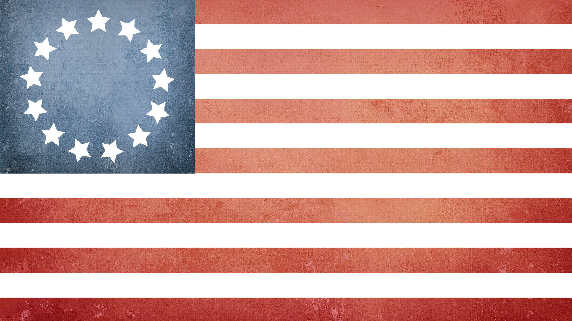 Flag 桌布 壁紙 — 具有十三顆星和紅白條紋的復古紋理貝琪·羅斯旗幟。