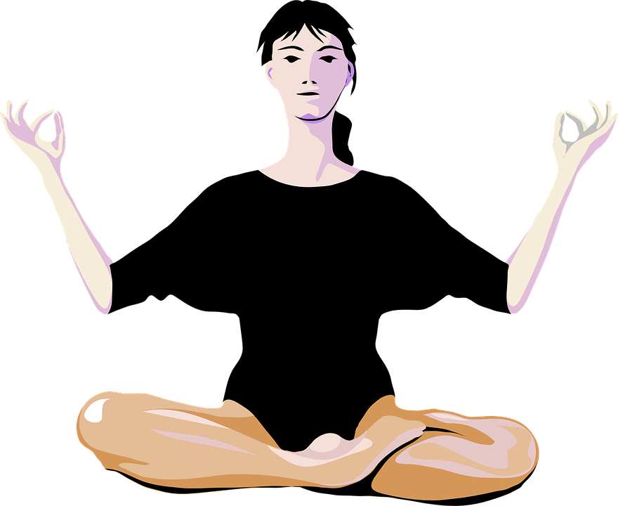 冥想瑜珈姿勢插畫 壁紙