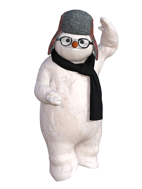 冬季雪人角色揮手 壁紙