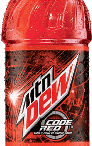 飲料 桌布 壁紙 — 冰涼的Mountain Dew Code Red瓶在深色抽象背景上閃爍著冷凝水珠。