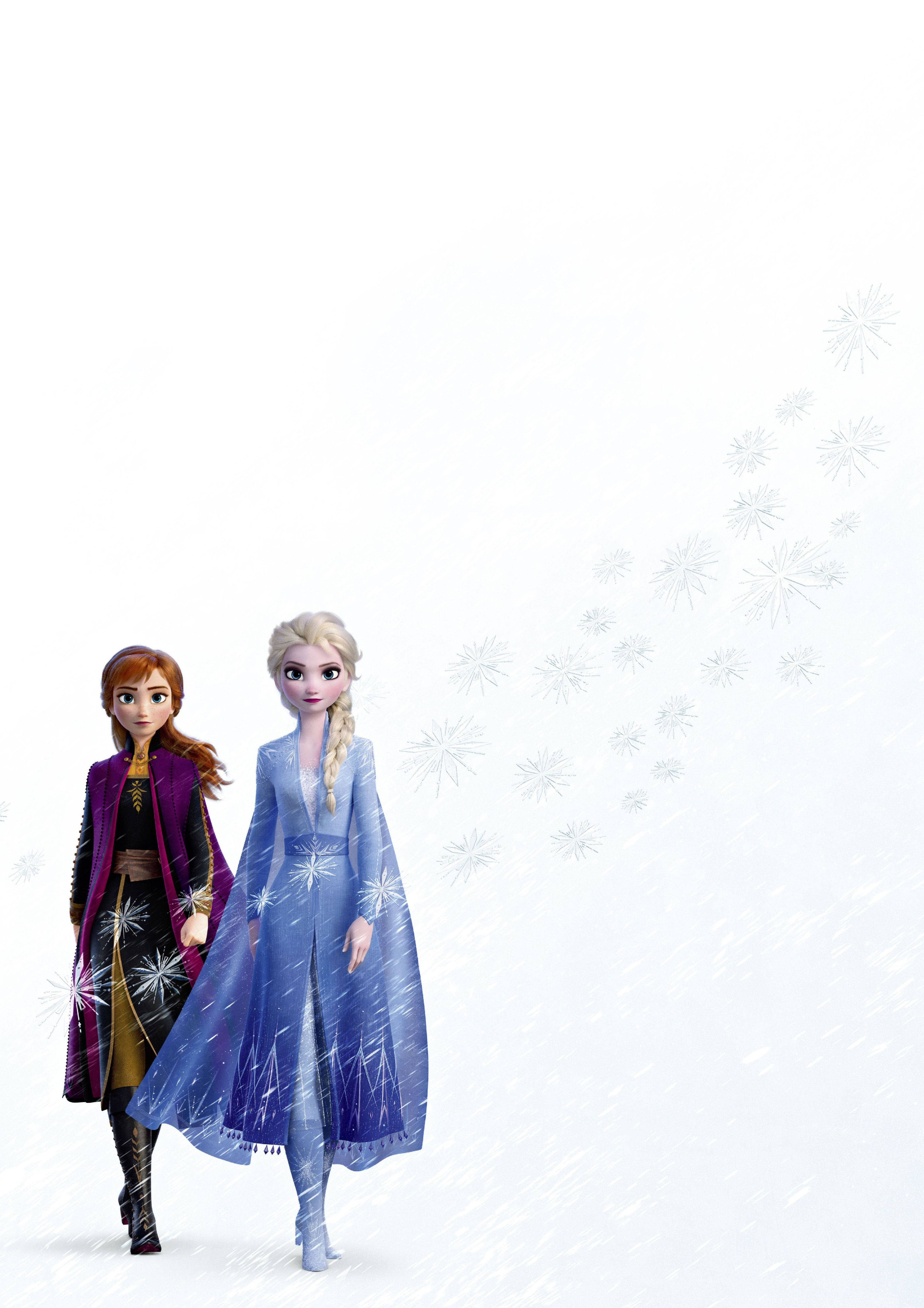 冰雪奇緣2 桌布 壁紙 — 《冰雪奇緣》的安娜和艾莎在雪花紛飛的雪景中並肩而行。