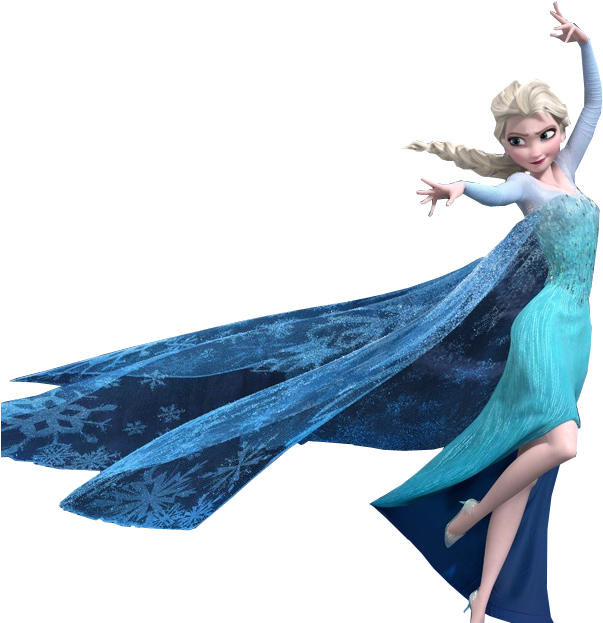 冰雪奇緣 艾莎 桌布 壁紙 — 《冰雪奇緣》的艾莎在黑色背景前，身穿飾有雪花圖案的飄逸藍色長裙優雅起舞。
