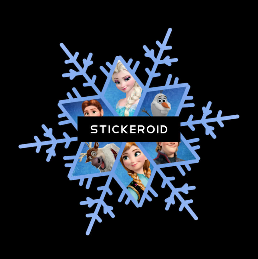 冰雪奇緣角色雪花設計 壁紙
