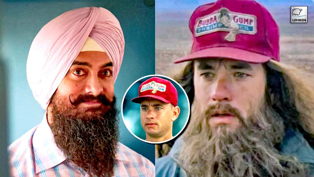 Aamir Khan 桌布 壁紙 — 分開的圖像，一名戴粉紅色頭巾的男子和另一名戴粉紅色蝦帽的男子，並嵌入第三名戴紅色帽子的男子。