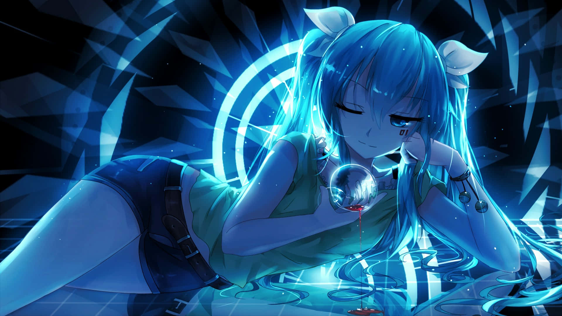 「初音未來準備好要表演了！」 壁紙