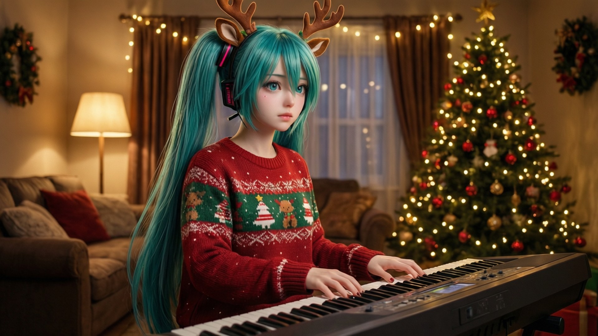 初音未來的聖誕即興演奏 壁紙