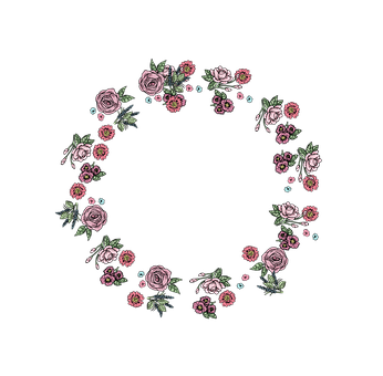 刺繡玫瑰花環設計 壁紙