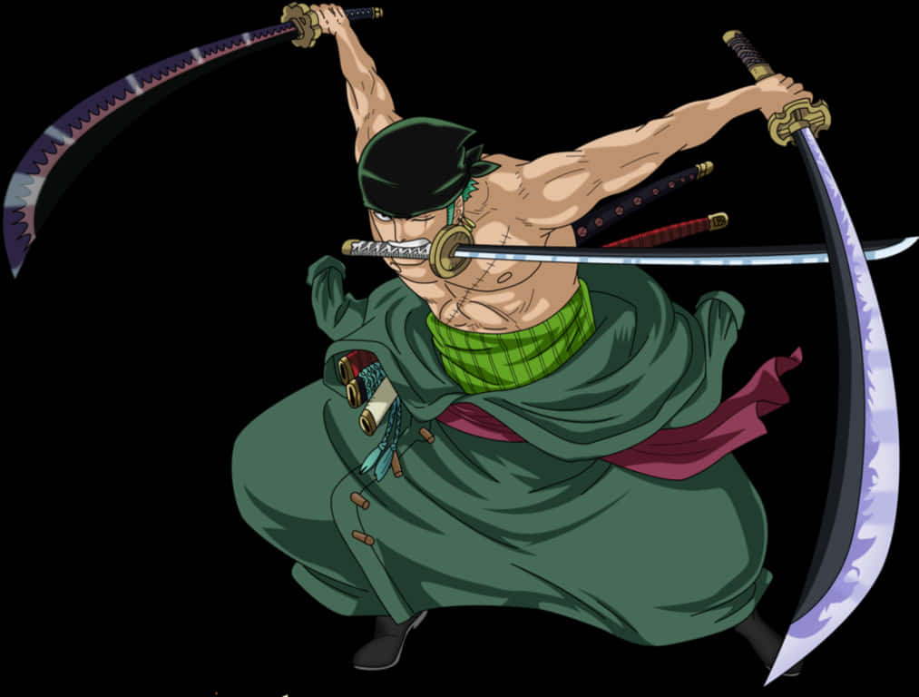 動態劍士三刀流架勢 壁紙