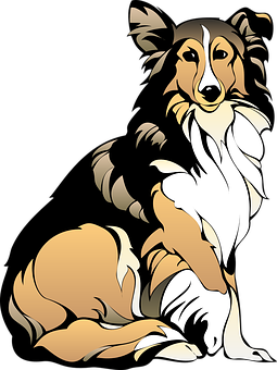 動態柯利牧羊犬插畫 壁紙