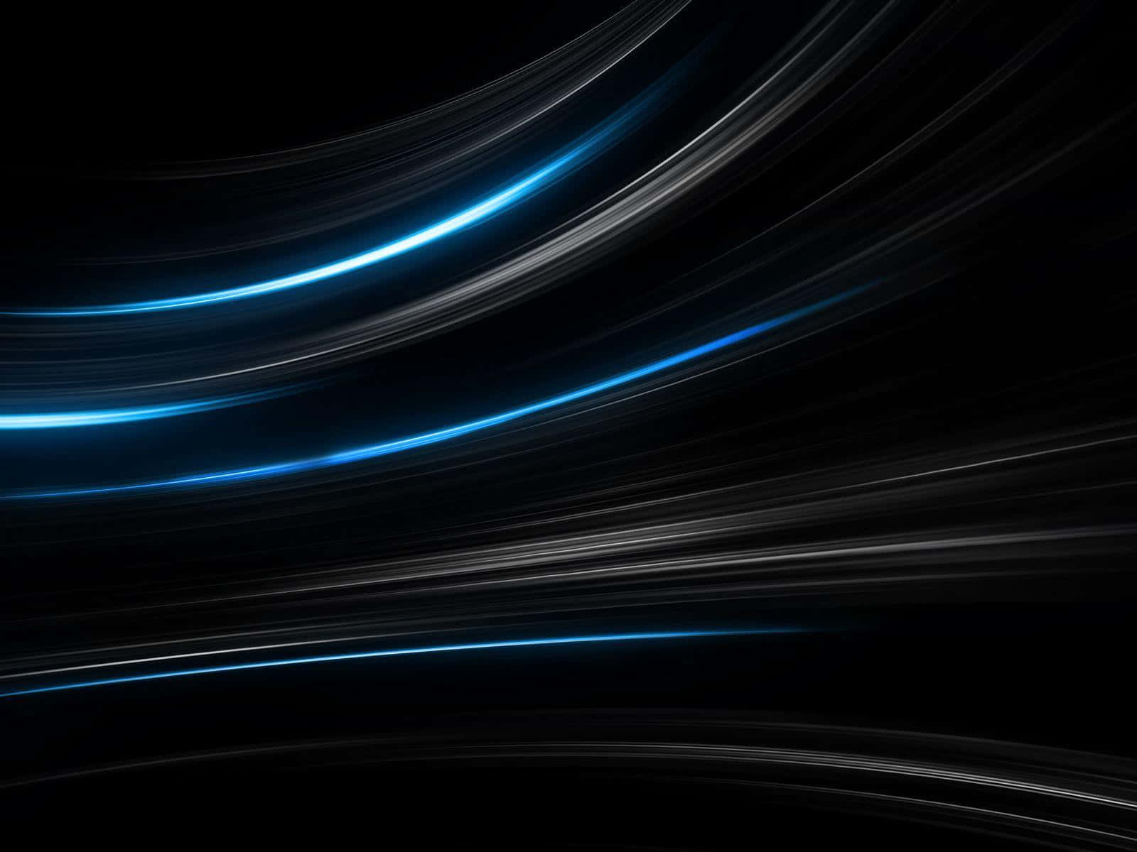 motion 桌布 壁紙 — 動態發光的藍色和白色條紋流過深黑色背景，營造出高速運動的感覺。