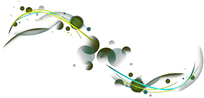 Bokeh 桌布 壁紙 — 動態發光的青綠色和黃色漩渦搭配散景燈光，在深黑色背景上優雅流動。