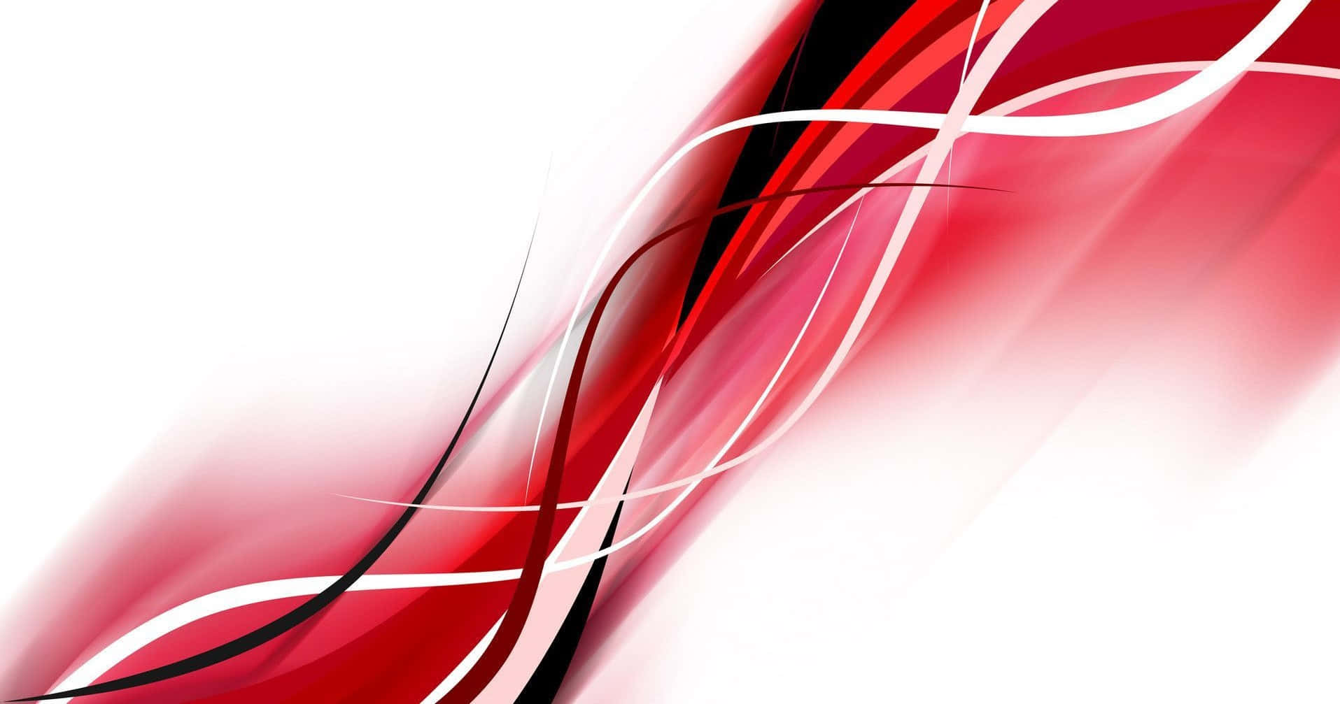 Cool Abstract 桌布 壁紙 — 動態的紅色、黑色和白色抽象漩渦在明亮的白色背景上對角流動。