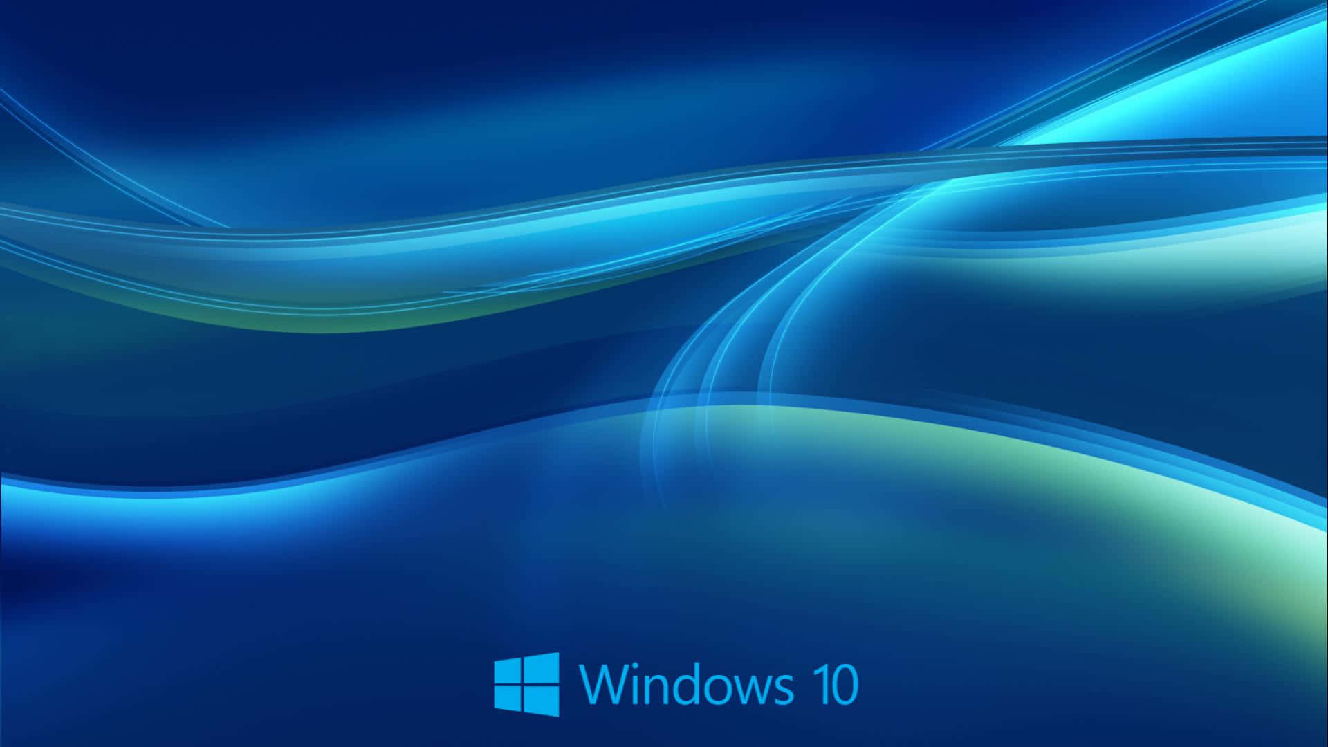 帶有Windows 10標誌的抽象藍色和藍綠色發光波形 — Valorant Logo 壁紙