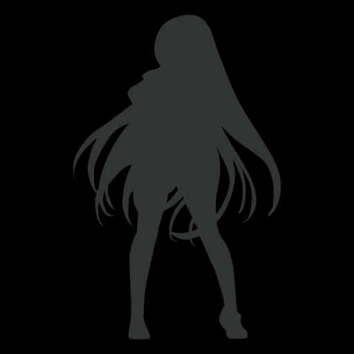 動漫剪影女孩站立